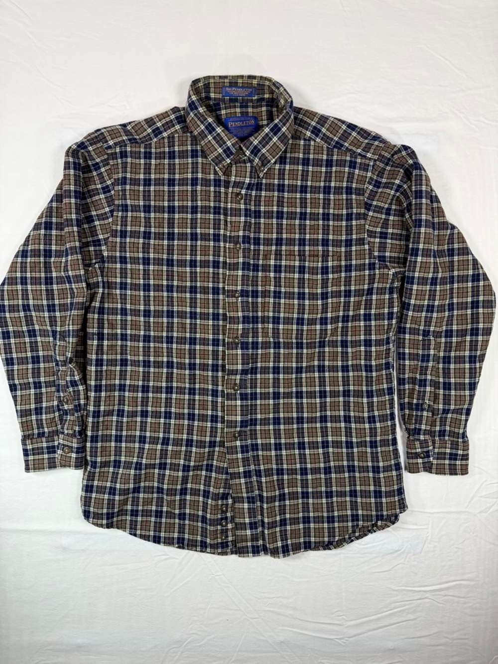 Pendleton Sir Pendleton Men's Large 100% Wool Plaid Button Down Shirt